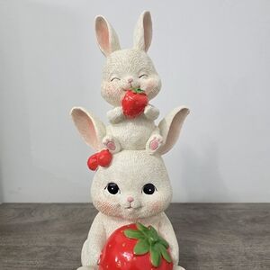 Easter Bunnies Playing with Strawberries Decor Easter decor 2026